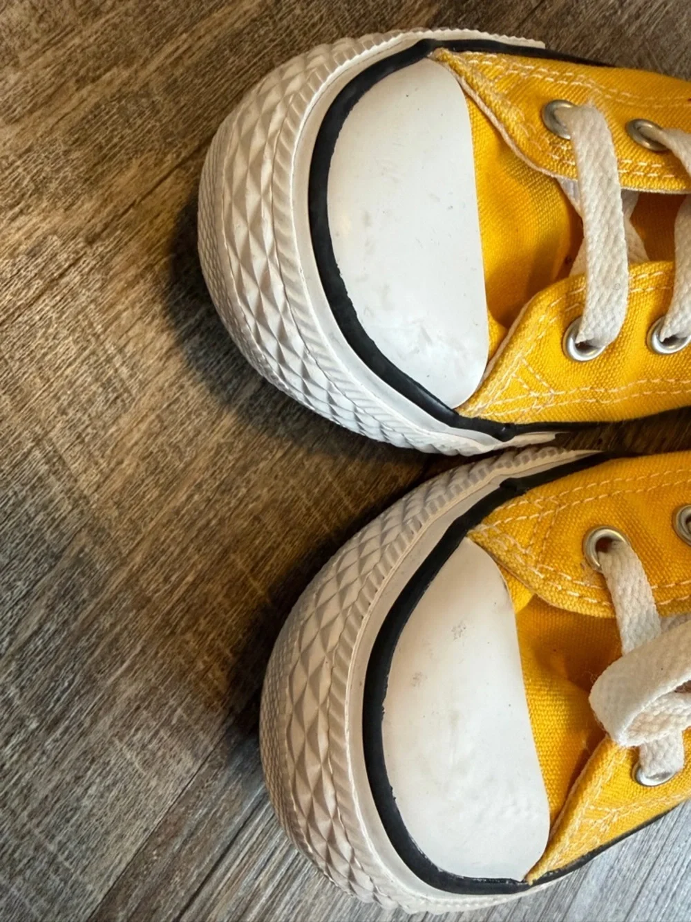 Converse Yellow Low-Top Kids Canvas Sneakers with White Accents